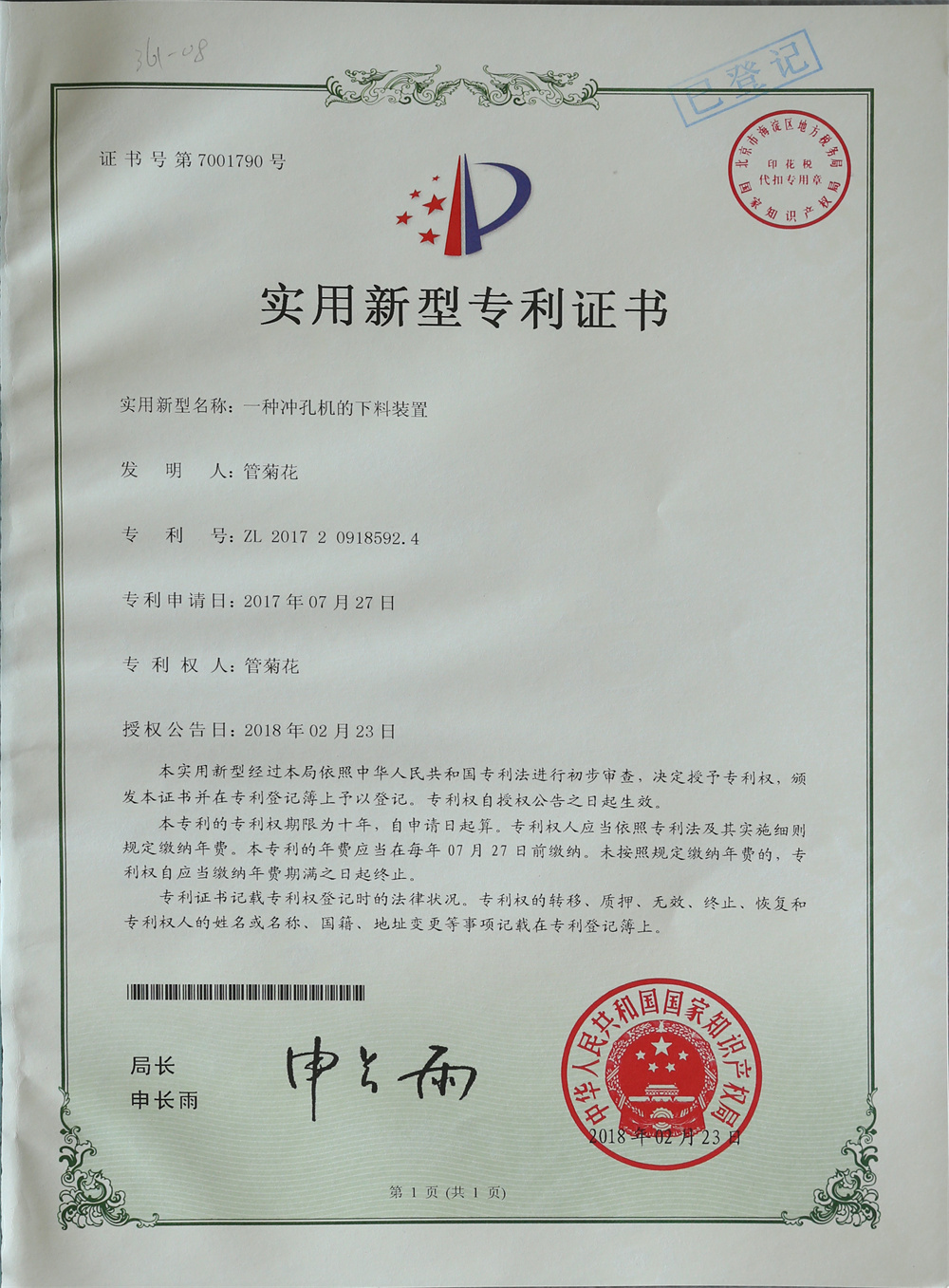 certificate